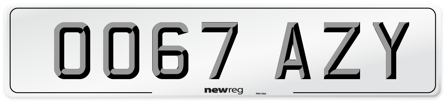 OO67 AZY Number Plate from New Reg